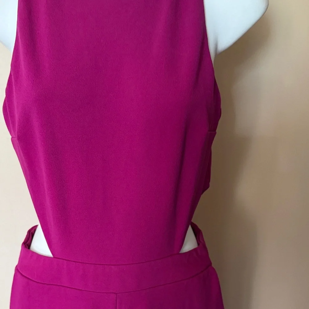 Elegant Express fuchsia Jumpsuit with cutouts at sides and pockets! - Picture 3 of 9